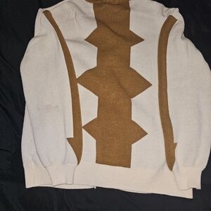 Men's Steady Hands Avatar (APPA) Cream and Brown Cardigan Sweater